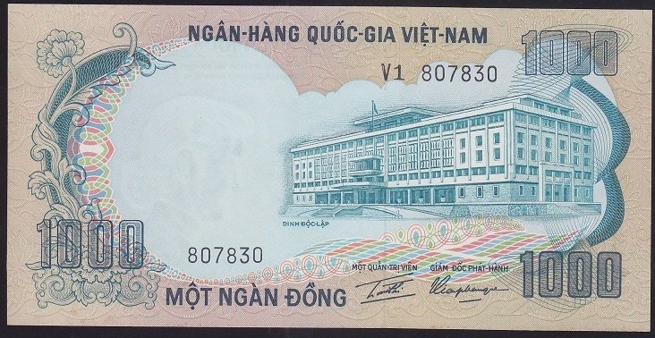 VİETNAM ( GÜNEY )1000 DONG 1972 ÇİL