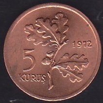 1972 Tarihli 5 Kuruş Çilaltı Çil