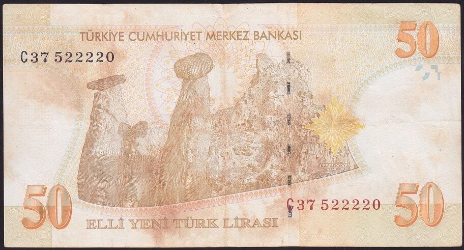 8.Emisyon 50 YTL C37 522220 Çok Temiz