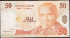 8.Emisyon 50 YTL C37 522220 Çok Temiz