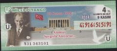 2013 9 Kasım Çeyrek Bilet - U Serisi