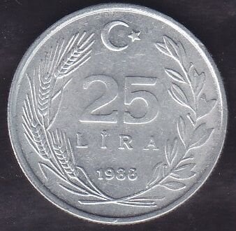 1988 Yılı 25 Lira