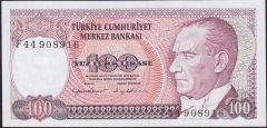 7.Emisyon 2.Tertip 100 Lira F44 908916 Çilaltı