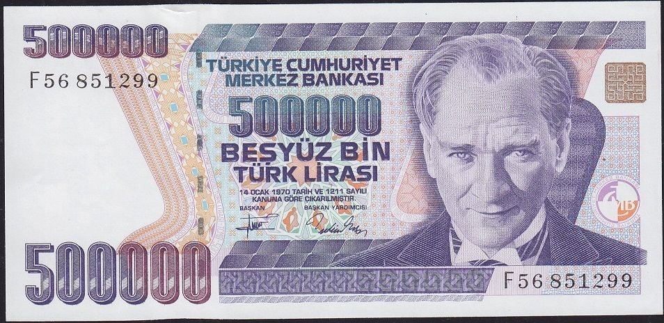 7.Emisyon 3.Tertip 500000 Lira F56 851299 Çilaltı Çil