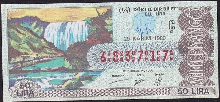 1980 29 Kasım Çeyrek Bilet - Ç Serisi