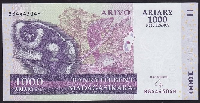 Madagaskar 1000 Ariary 2004 Çil