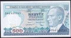 7.Emisyon 2.Tertip 500 Lira D84 937765 Çil