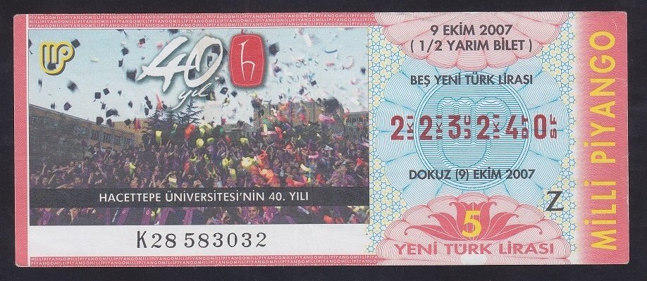 2007 9 EKİM YARIM BİLET