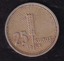 1945 Yılı 25 Kuruş