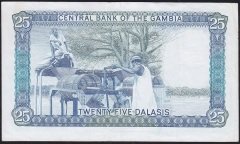 Gambia 25 Dalasıs 1987-1990 Çok Çok Temiz+ Pick 11b