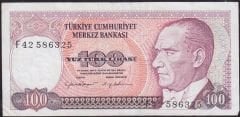 7.Emisyon 2.Tertip 100 Lira F42 586325 Çok Temiz