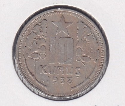1938 YILI 10 KURUŞ ÇÇT +