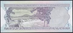 6.Emisyon 1.Tertip 5 Lira F21 106655 Çilaltı Çil