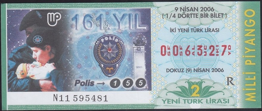 2006 9 NİSAN ÇEYREK BİLET - R SERİSİ