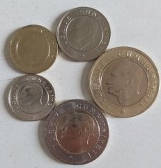 5 Adet Madeni Para Lotu Çil