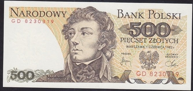 Polonya 500 Zloty 1982 ÇİLALTI ÇİL Pick 145d