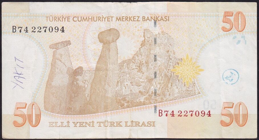 8.Emisyon 50 YTL B74 227094 Çok Temiz