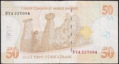 8.Emisyon 50 YTL B74 227094 Çok Temiz