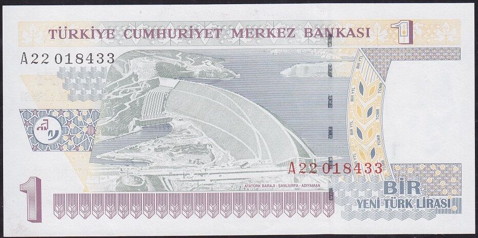 8.Emisyon 1 YTL A22 018433 Çilaltı Çil
