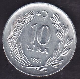 1981 Yılı 10 Lira