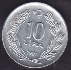 1981 Yılı 10 Lira