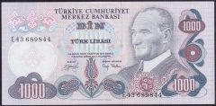 6.EMİSYON 2.TERTİP 1000 LİRA E43 689844 ÇİLALTI