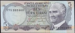6.Emisyon 2.Tertip 5 Lira G71 262460 Çilaltı