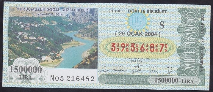 2004 29 OCAK ÇEYREK BİLET S SERİSİ