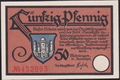 Almanya 50 Pfennig Notgeld 1921 Çil