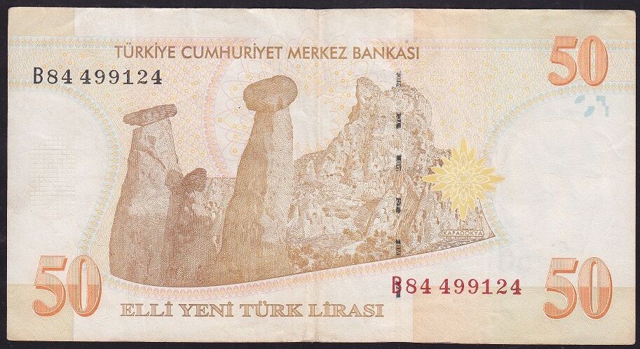 8.Emisyon 50 YTL B84 499124 Çok Temiz