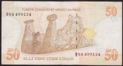 8.Emisyon 50 YTL B84 499124 Çok Temiz