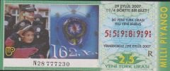 2007 29 Eylül Çeyrek Bilet R Serisi