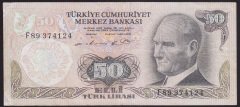 6.EMİSYON 1.TERTİP 50 LİRA F89 374124 ÇOK TEMİZ + eski kağıt para fiyatları