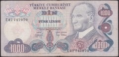 6.EMİSYON 2.TERTİP 1000 LİRA E42 747970 TEMİZ