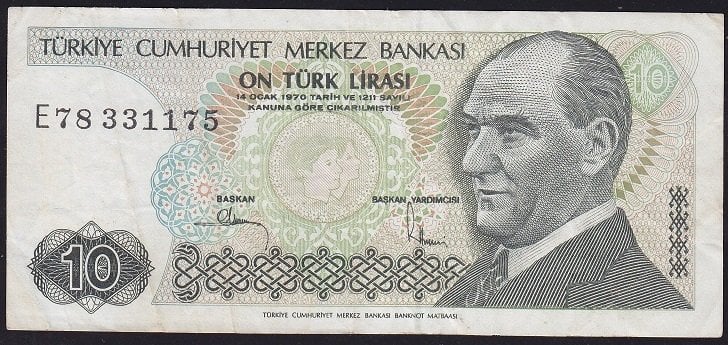 7.Emisyon 2.Tertip 10 Lira E78 331175 Çok Temiz