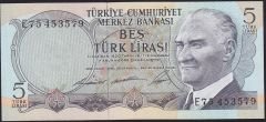 6.Emisyon 1.Tertip 5 Lira E75 453579 Çilaltı Çil