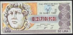 1980 29 Mart Çeyrek Bilet - B Serisi