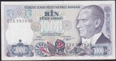 7.EMİSYON 1.TERTİP 1000 LİRA C75 787835 ÇOK TEMİZ