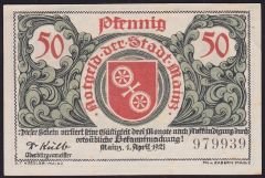 Almanya 50 Pfennig Notgeld 1921 Çil