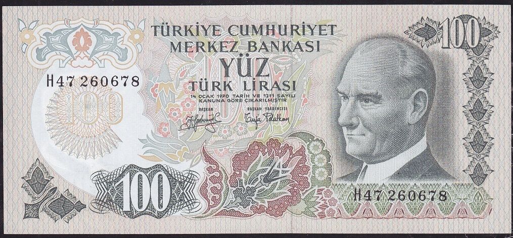 6.Emisyon 2.Tertip 100 Lira H47 260678 Çilaltı