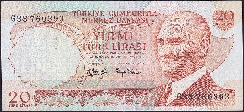 6.Emisyon 3.Tertip 20 Lira G33 760393 Çilaltı Çil