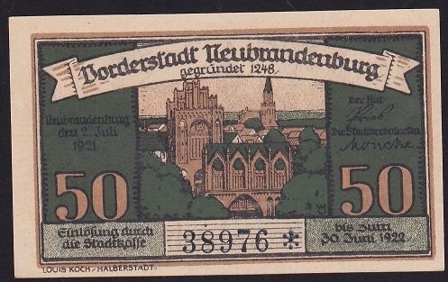 Almanya 50 Pfennig Notgeld 1921 Çil