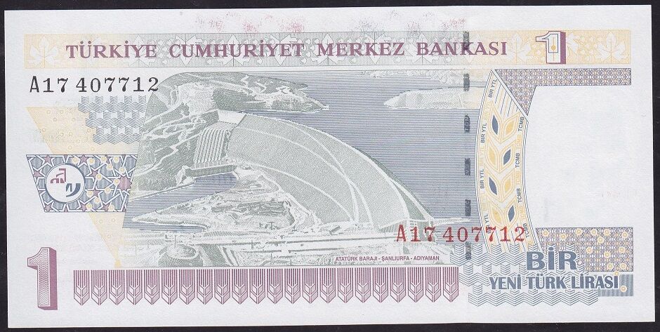 8.Emisyon 1 YTL A17 407712 Çil