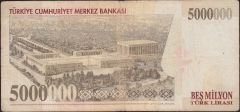 7.Emisyon 5 000 000 Lira A44 332090 Çok Temiz
