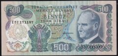 6.Emisyon 2.Tertip 500 Lira E57 171187 Çok Temiz+