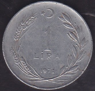 1971 YILI 1 LİRA  eski para alan yerler