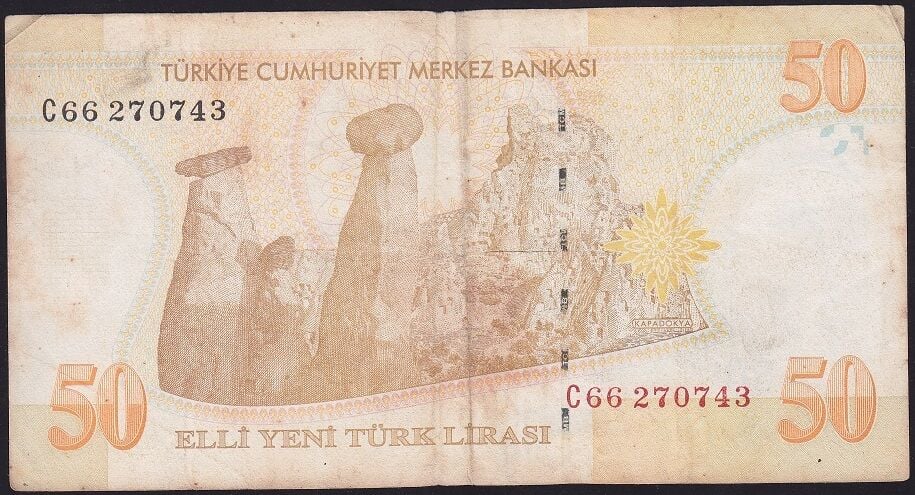 8.Emisyon 50 YTL C66 270743 Çok Temiz