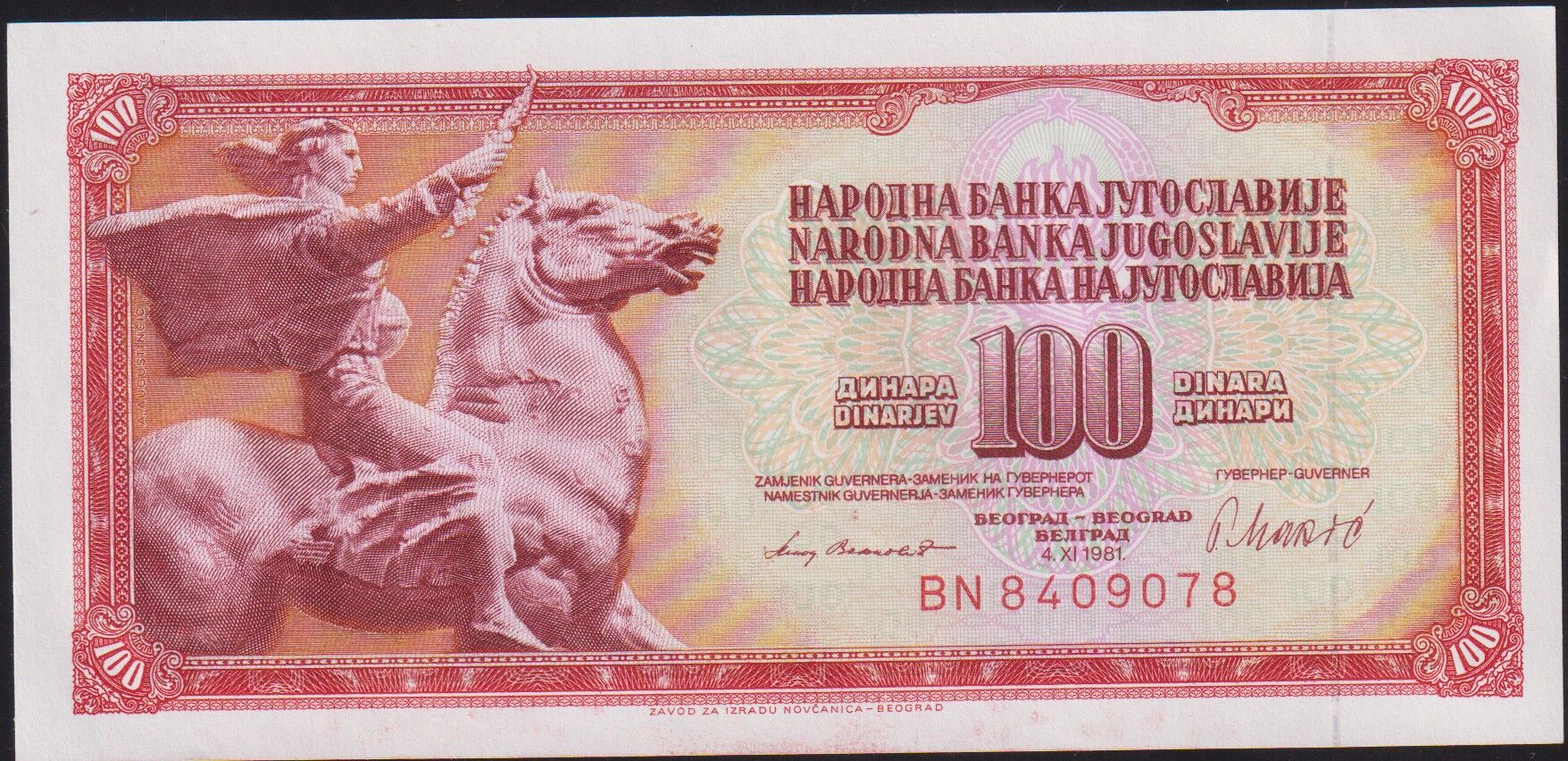 Yugoslavya 100 Dinar 1981 Çilaltı