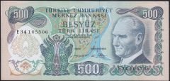 6.Emisyon 2.Tertip 500 Lira E34 105506 Çok Çok Temiz+