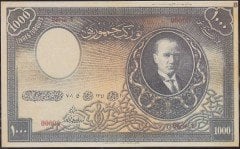 1.Emisyon 1000 lira Matbaada Basılmış Kopya